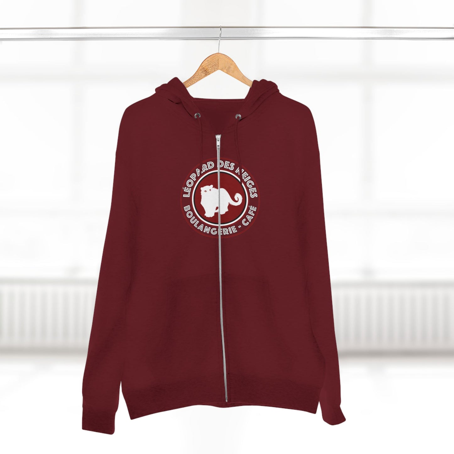 Leopard des Neiges Zipped Hoodie