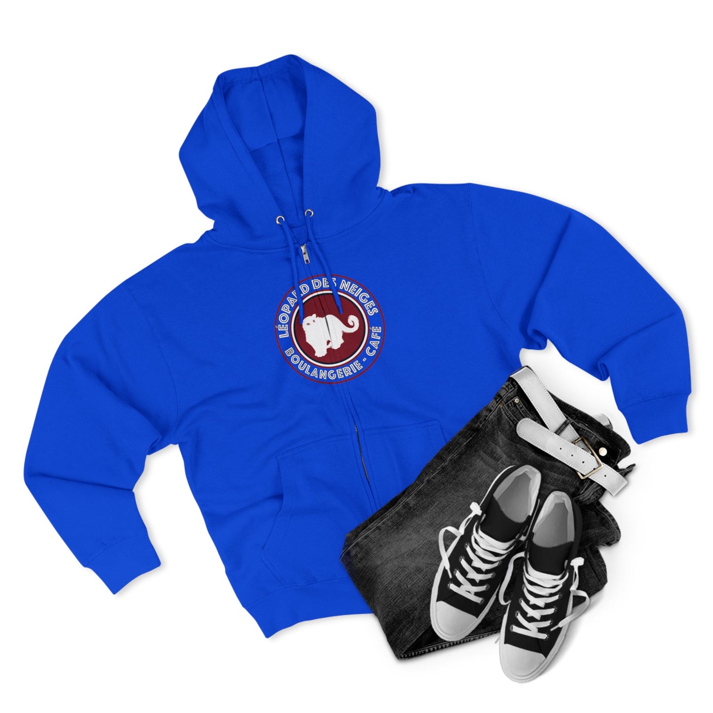 Leopard des Neiges Zipped Hoodie