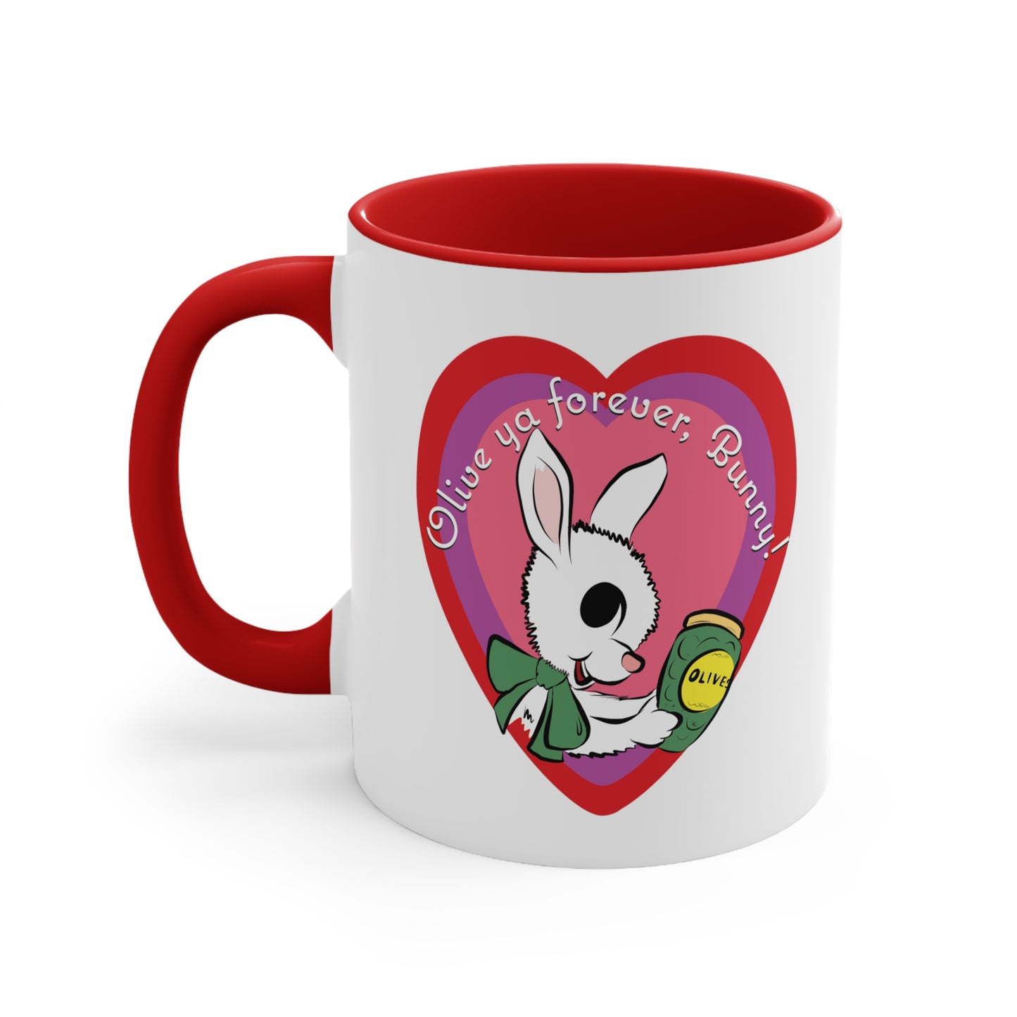 Sweet Bunny Olive Ya Accent 咖啡杯,11 盎司