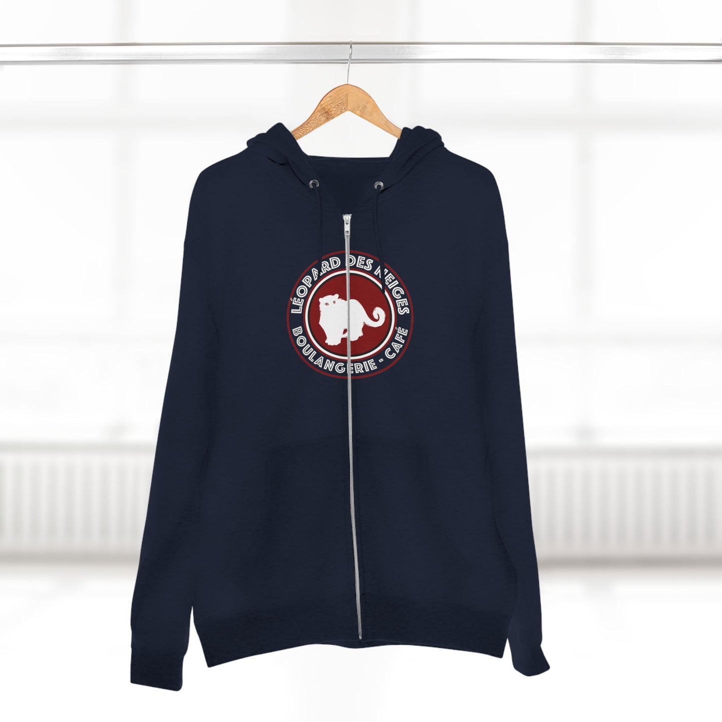 Leopard des Neiges Zipped Hoodie
