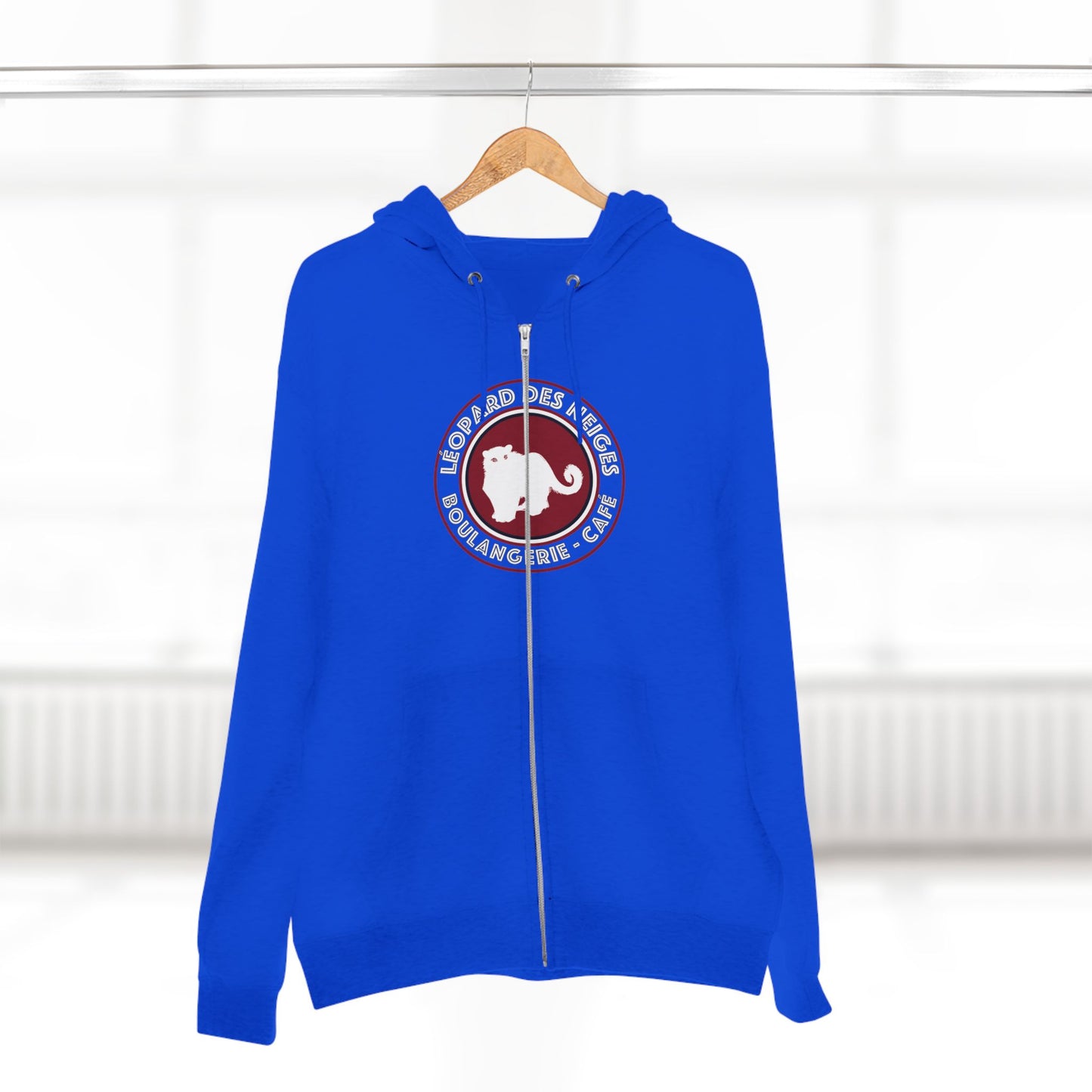 Leopard des Neiges Zipped Hoodie