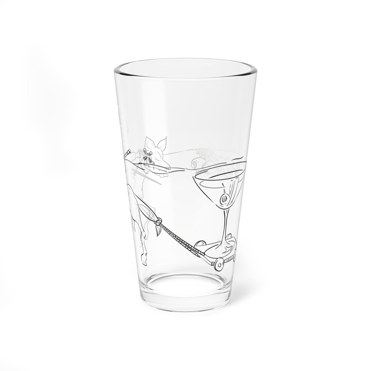 Tilting at Gin Mills 16oz Mixing Glass by Inker