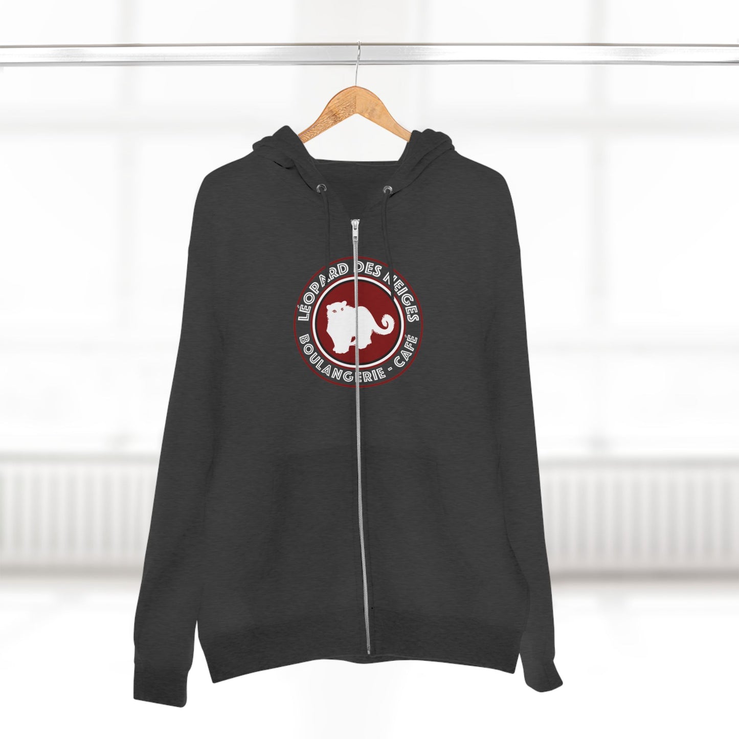 Leopard des Neiges Zipped Hoodie