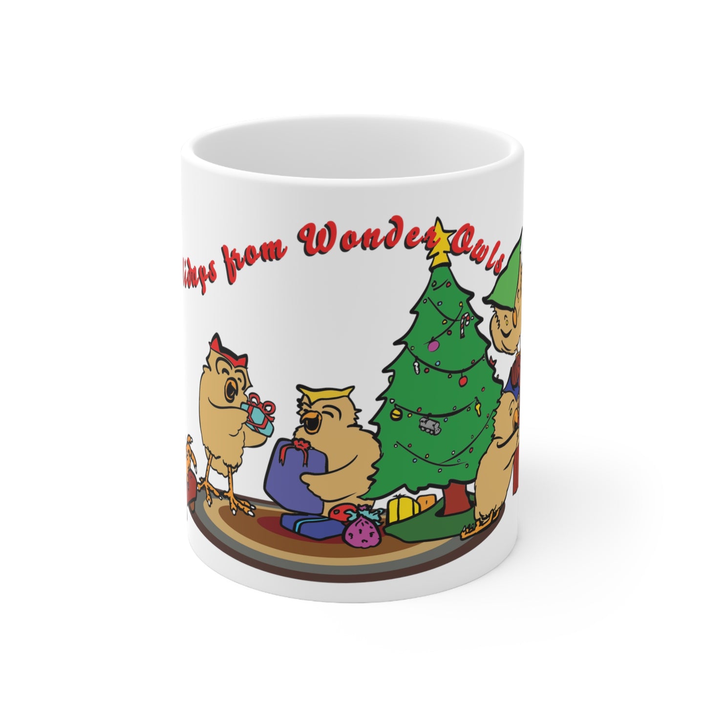 Holiday Happiness from Wonder Owls Mug 11oz