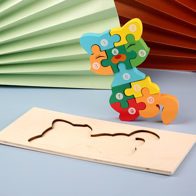 Montessori Wooden Toddler Puzzles, Many Styles