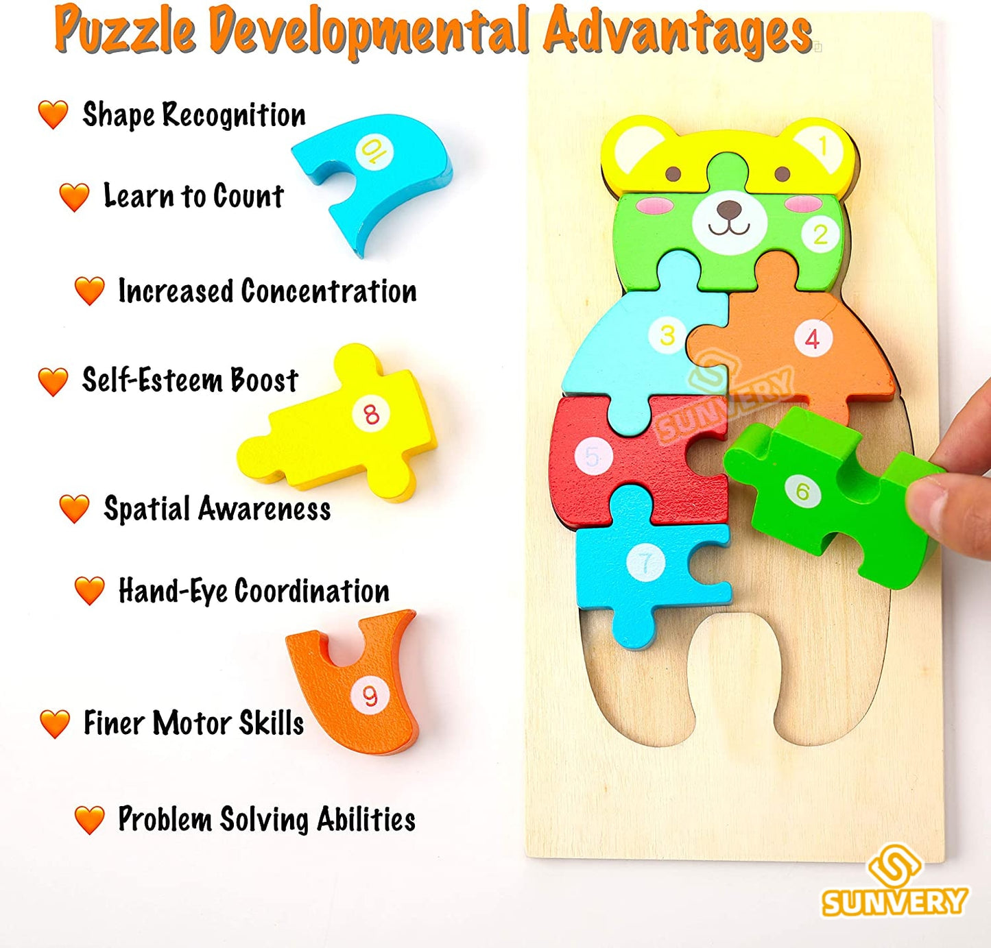 Montessori Wooden Toddler Puzzles, Many Styles