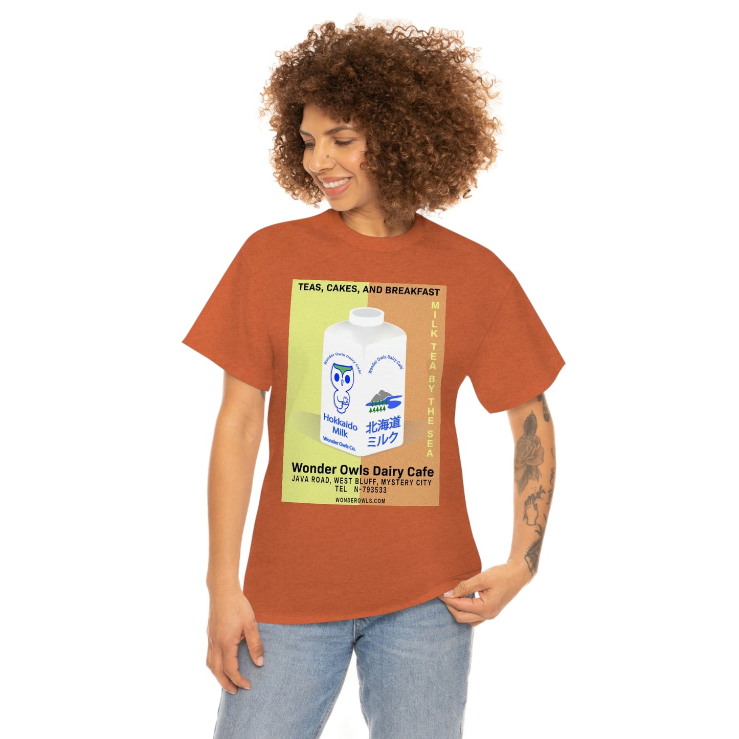 Wonder Owls Dairy Cafe' Unisex Heavy Cotton Tee (Variety of Colors Available)