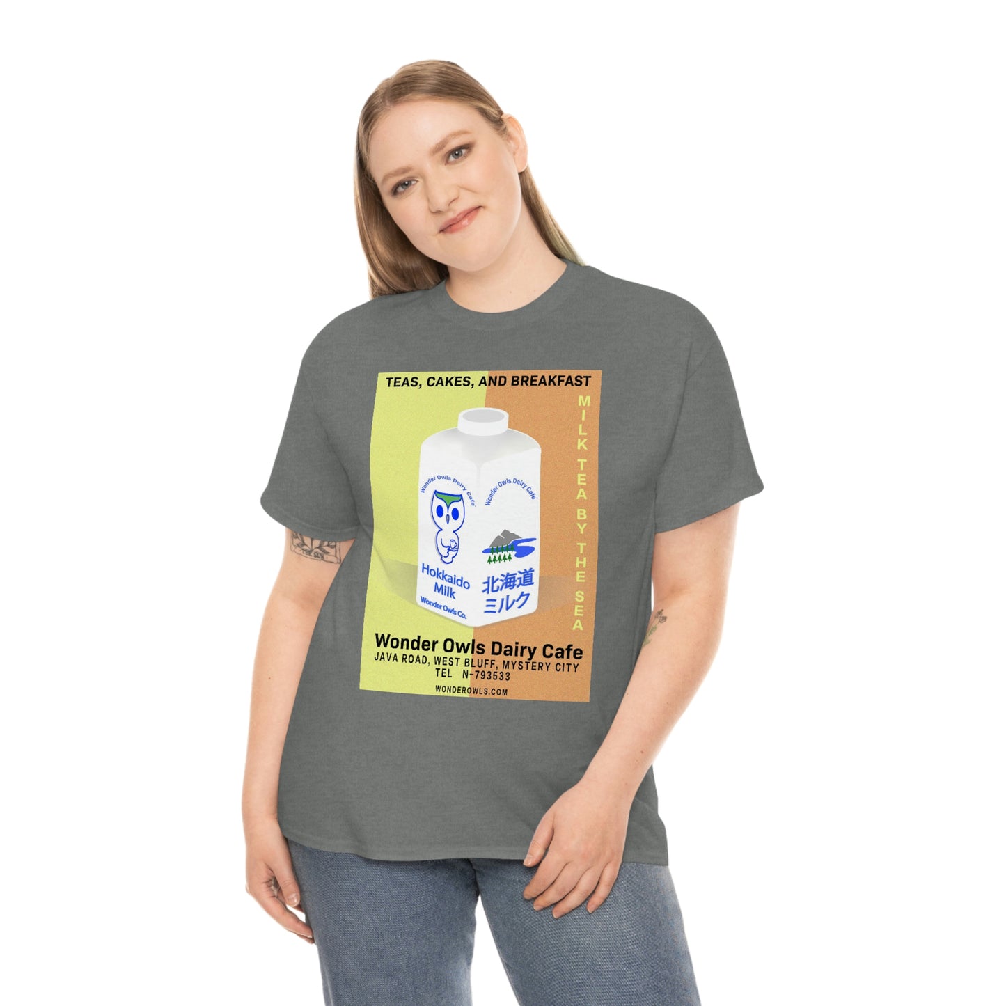 Wonder Owls Dairy Cafe' Unisex Heavy Cotton Tee (Variety of Colors Available)