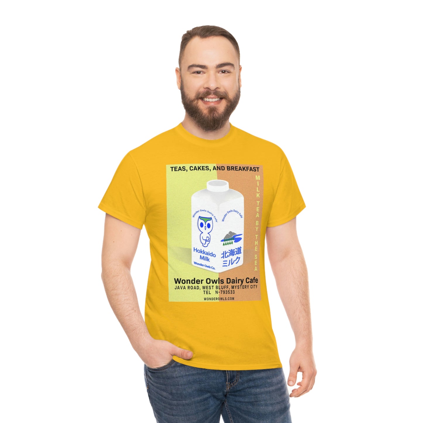 Wonder Owls Dairy Cafe' Unisex Heavy Cotton Tee (Variety of Colors Available)