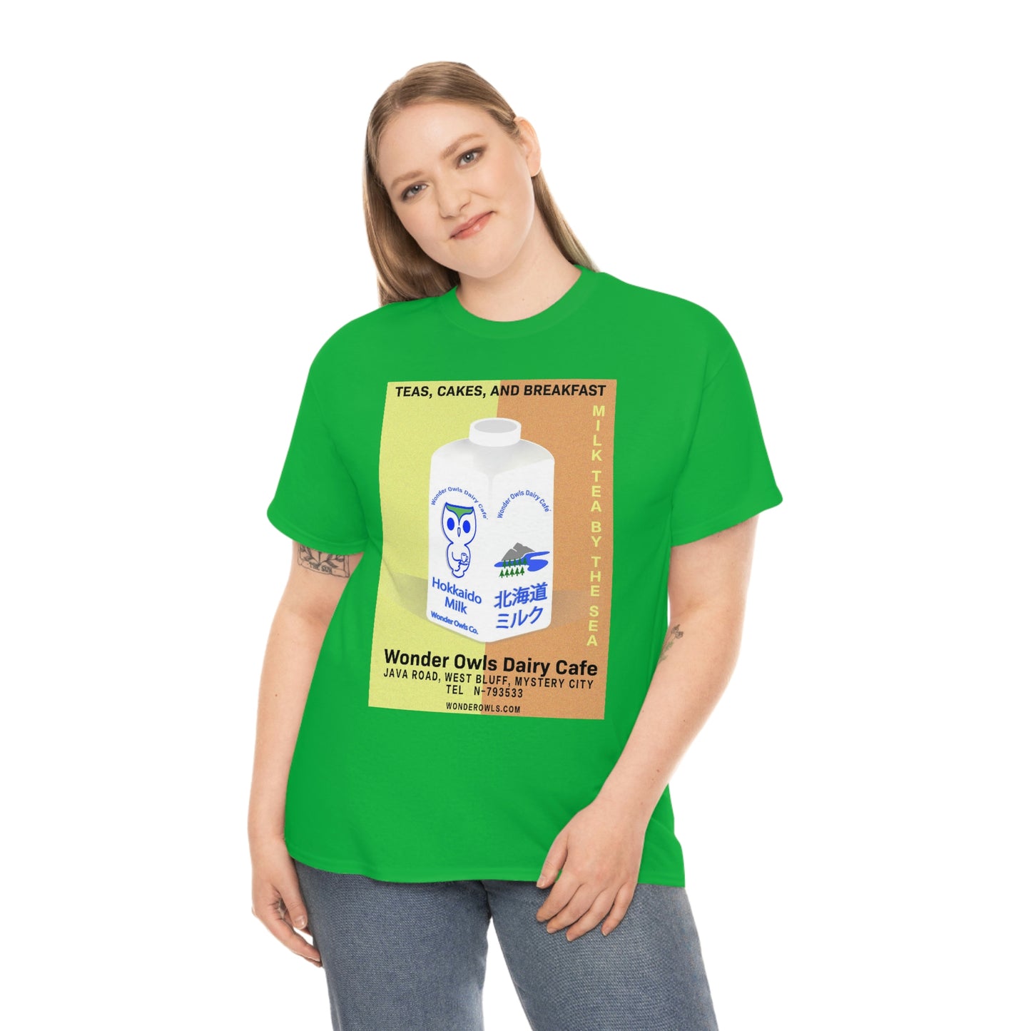 Wonder Owls Dairy Cafe' Unisex Heavy Cotton Tee (Variety of Colors Available)