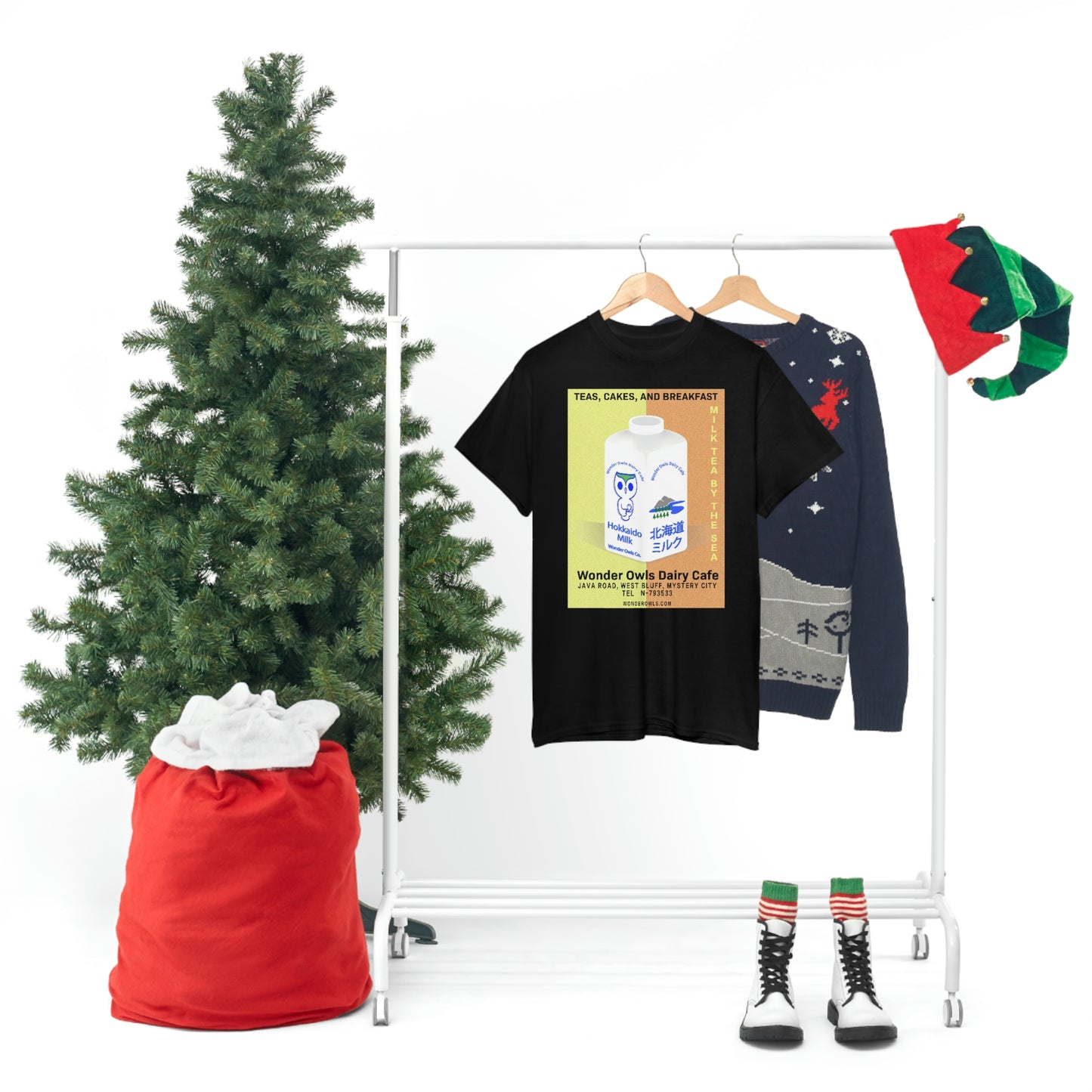 Wonder Owls Dairy Cafe' Unisex Heavy Cotton Tee (Variety of Colors Available)