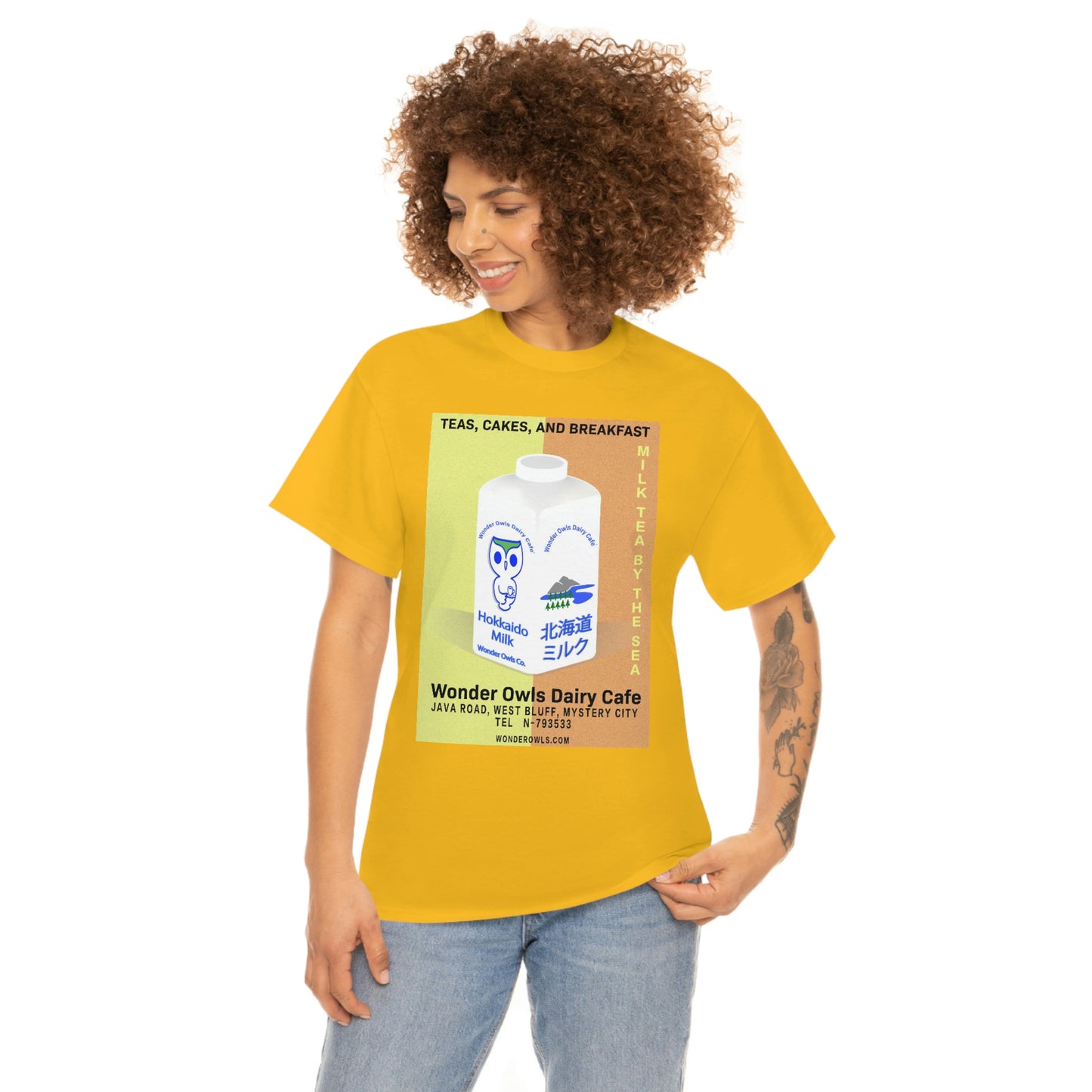 Wonder Owls Dairy Cafe' Unisex Heavy Cotton Tee (Variety of Colors Available)