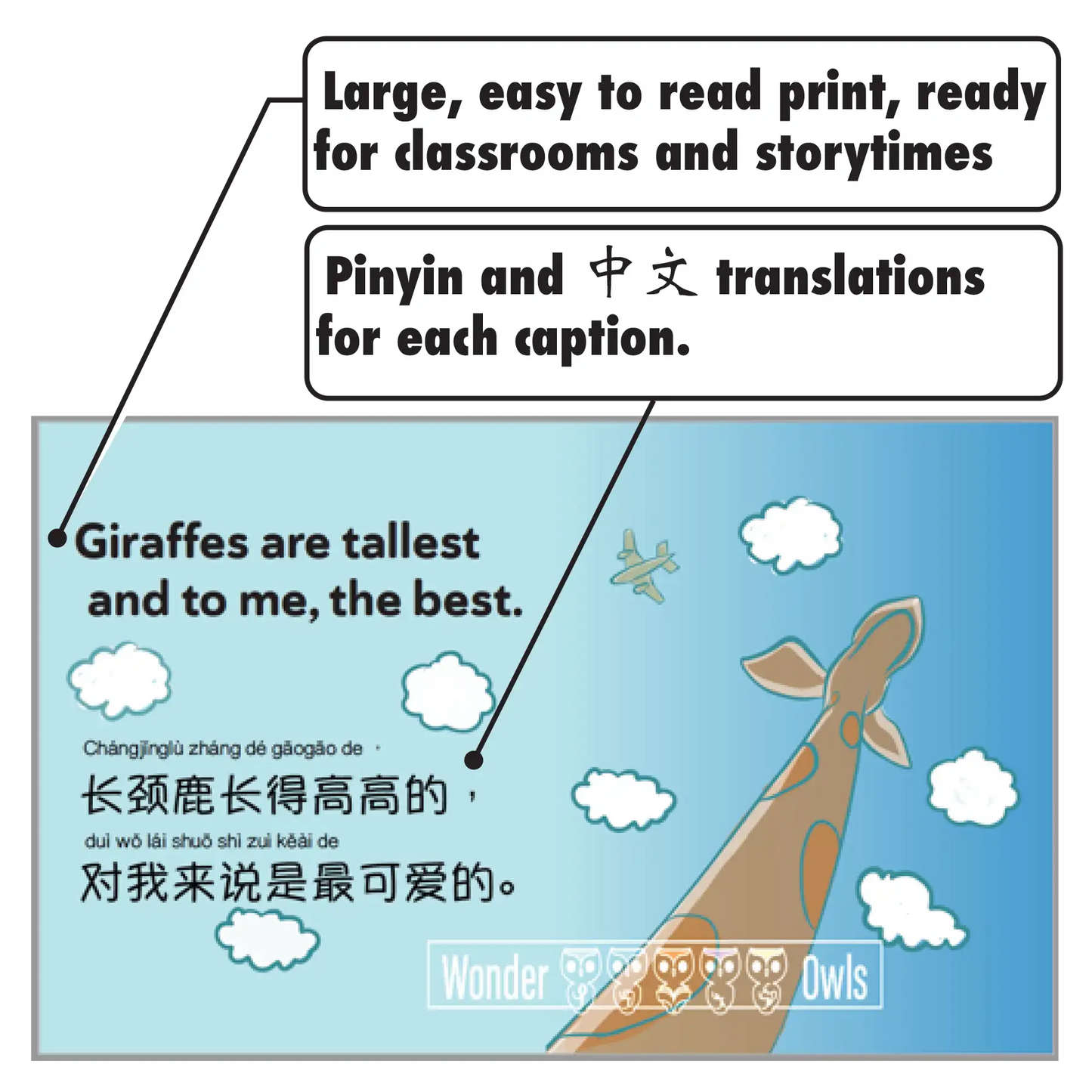 Bilingual Children's Book, Nappa Giraffa (Hardback, Large Print)