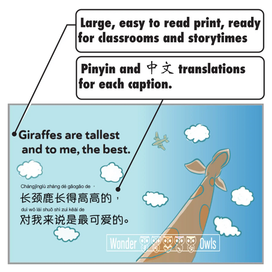Bilingual Children's Book, Nappa Giraffa (Hardback, Large Print)