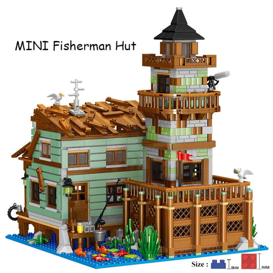 Zhegao Fisherperson's Cabin MOC Building Block Set