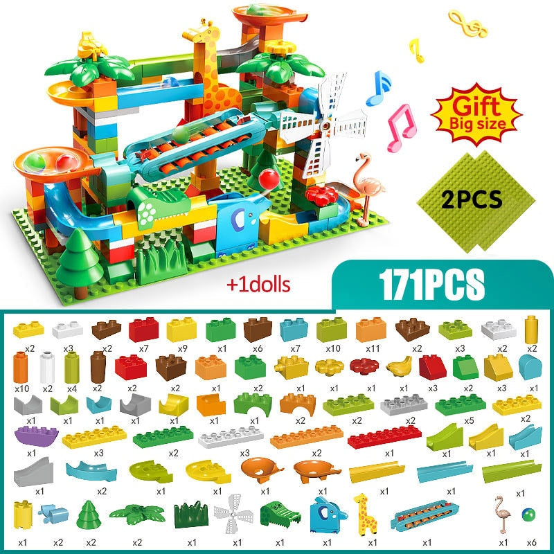 Large Building Block Marble Race Sets from Kacuu