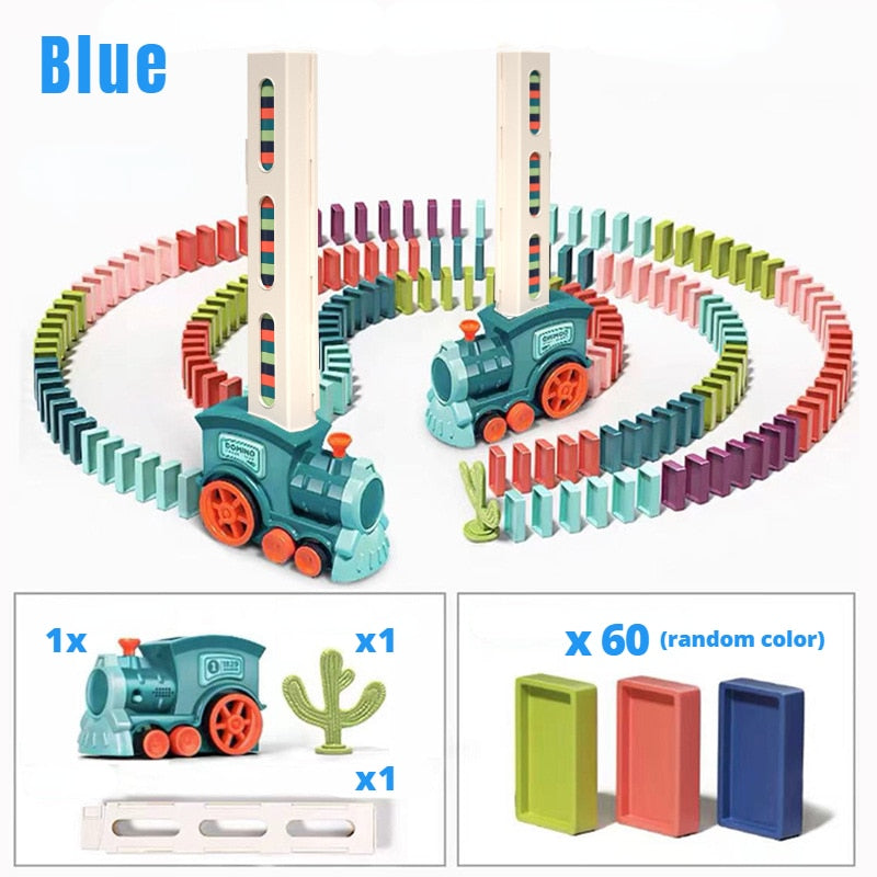Electric Domino Train Car Set with Lights and Sound