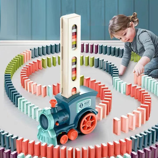 Electric Domino Train Car Set with Lights and Sound