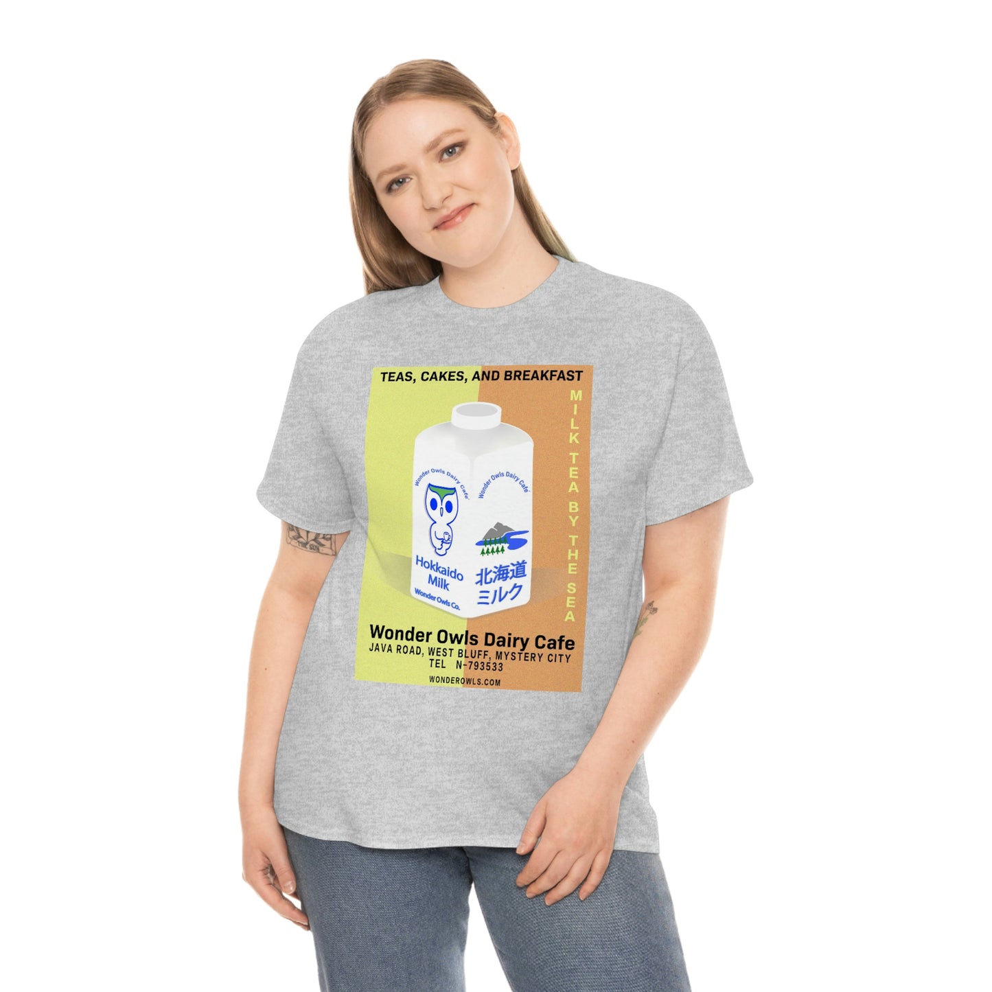 Wonder Owls Dairy Cafe' Unisex Heavy Cotton Tee (Variety of Colors Available)
