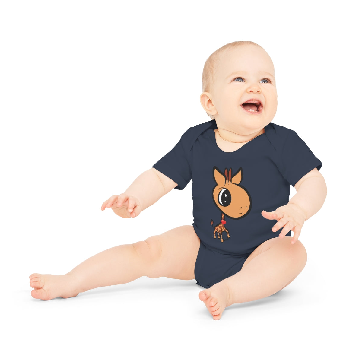 Baby Giraffe Organic Short Sleeve Bodysuit (6 Colors)