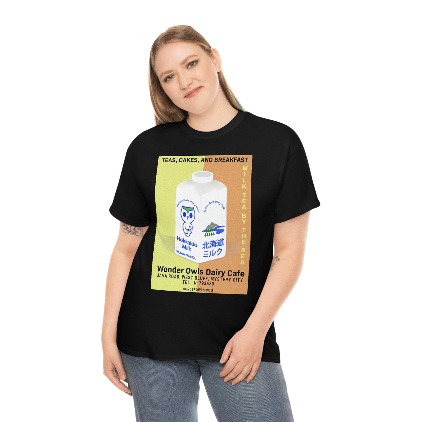 Wonder Owls Dairy Cafe' Unisex Heavy Cotton Tee (Variety of Colors Available)