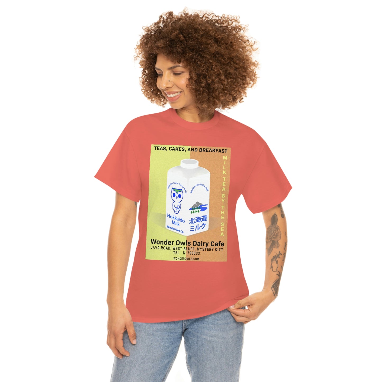 Wonder Owls Dairy Cafe' Unisex Heavy Cotton Tee (Variety of Colors Available)