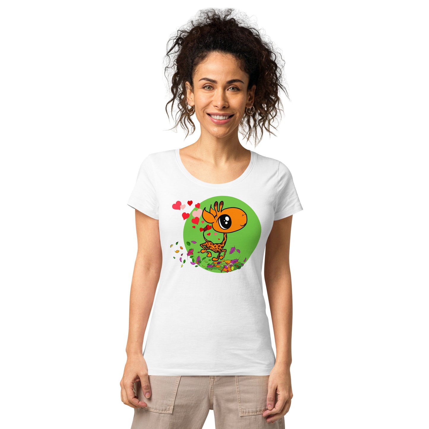 Frolicking Giraffe with Extra Love Women’s Organic T-shirt