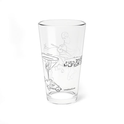 Tilting at Gin Mills 16oz Mixing Glass by Inker