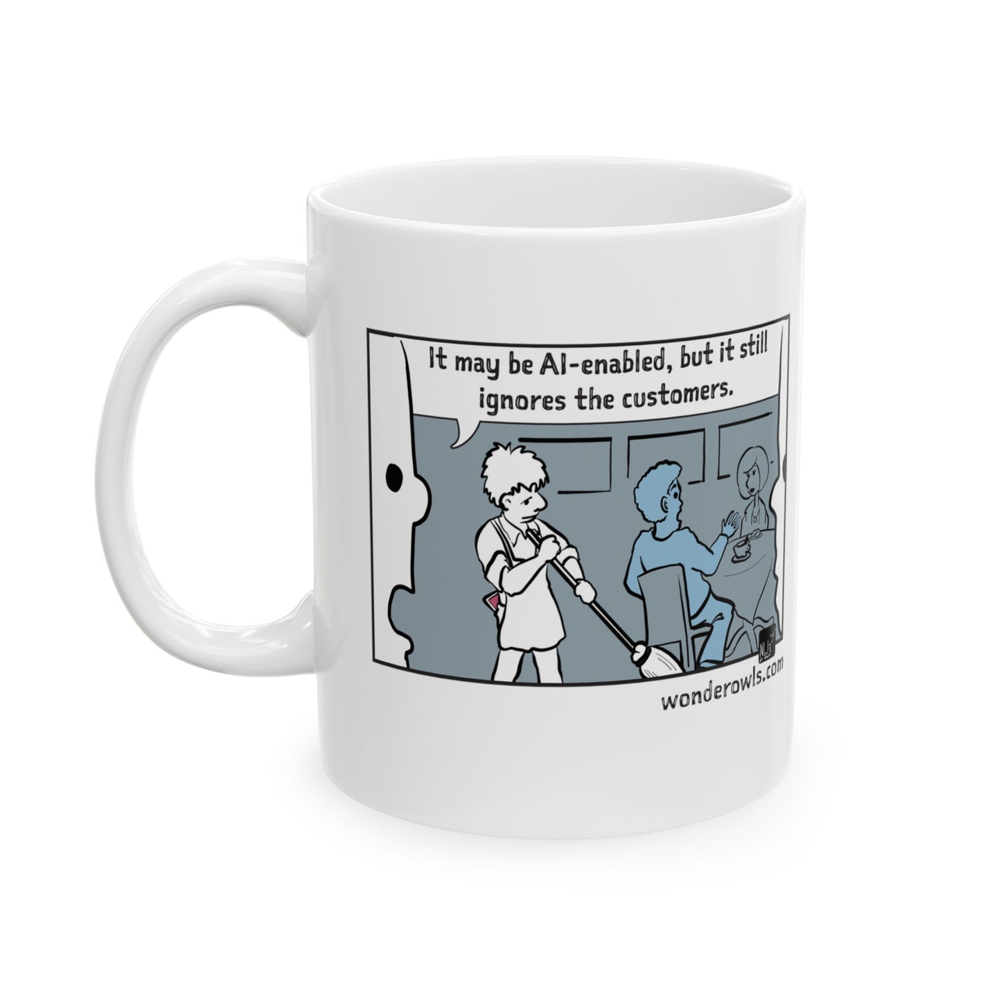 Change the Caption Cartoon Ceramic Mug, (11oz, 15oz)