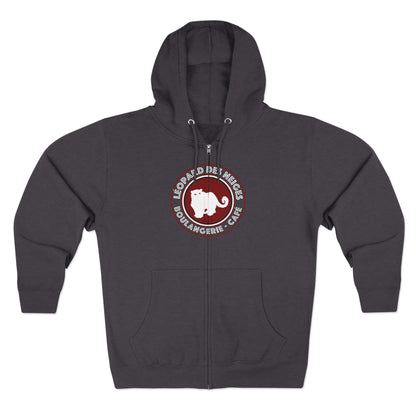 Leopard des Neiges Zipped Hoodie