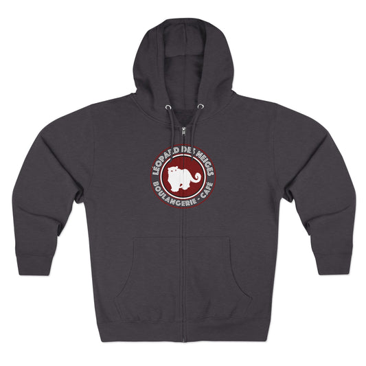 Leopard des Neiges Zipped Hoodie