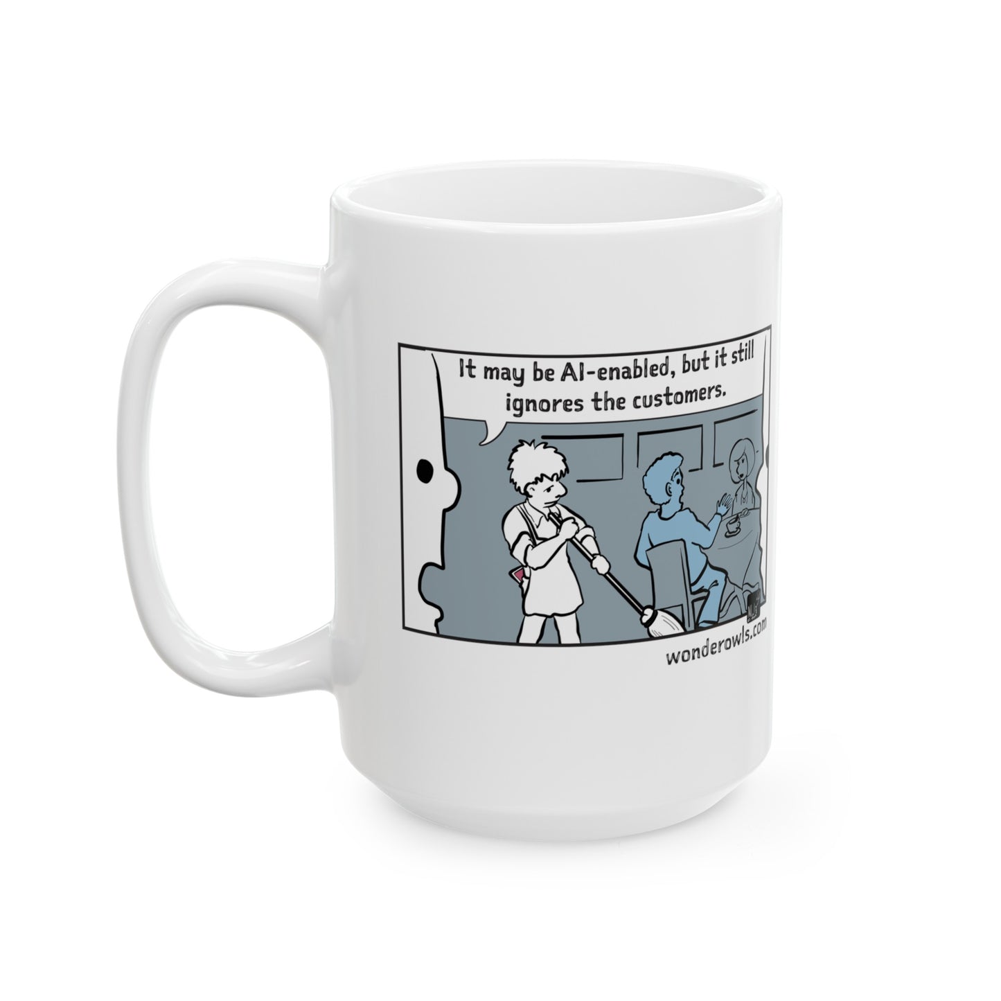 Change the Caption Cartoon Ceramic Mug, (11oz, 15oz)