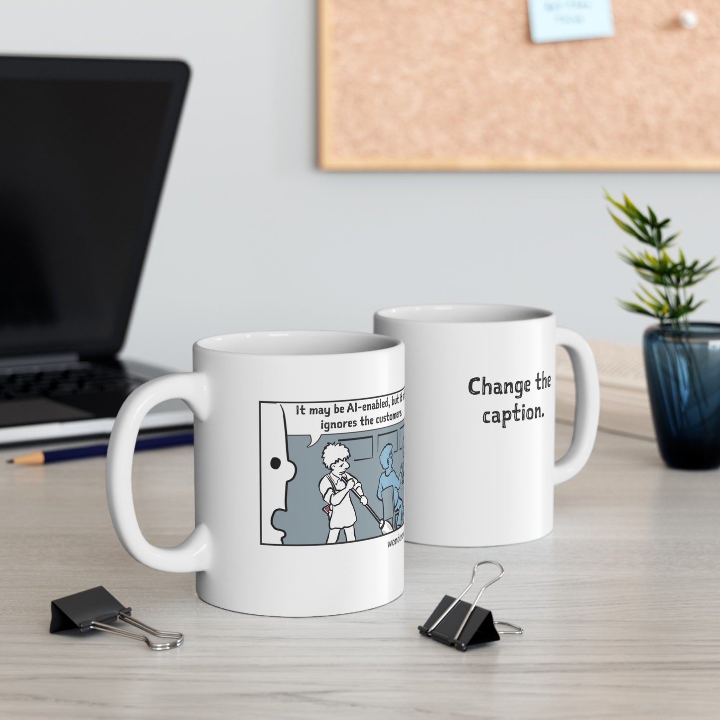 Change the Caption Cartoon Ceramic Mug, (11oz, 15oz)