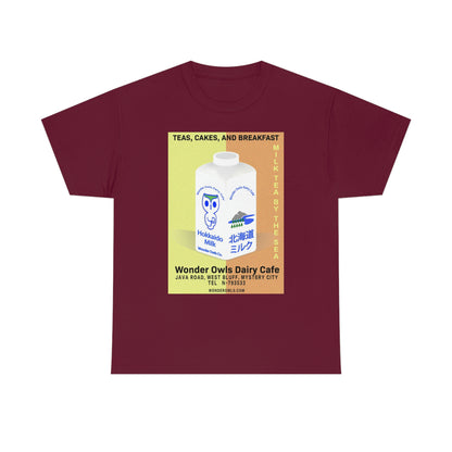 Wonder Owls Dairy Cafe' Unisex Heavy Cotton Tee (Variety of Colors Available)