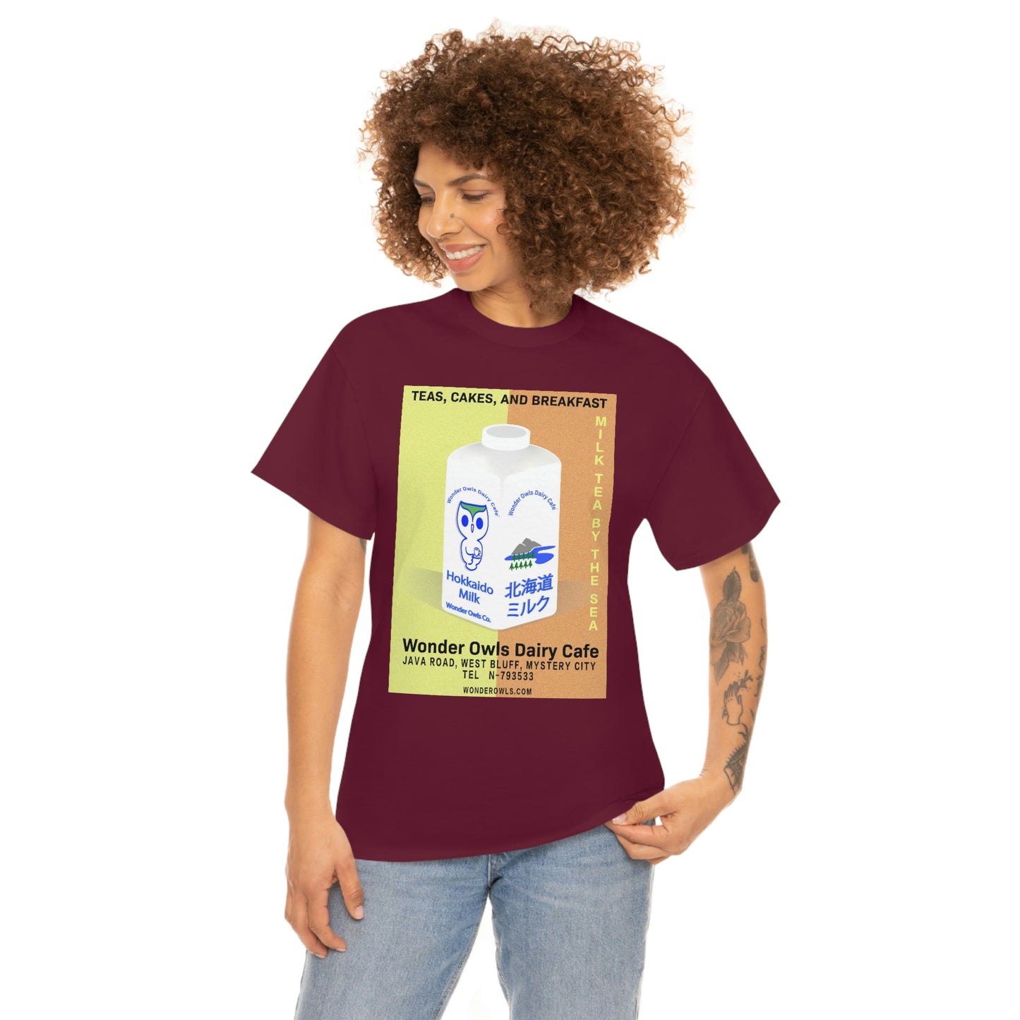 Wonder Owls Dairy Cafe' Unisex Heavy Cotton Tee (Variety of Colors Available)