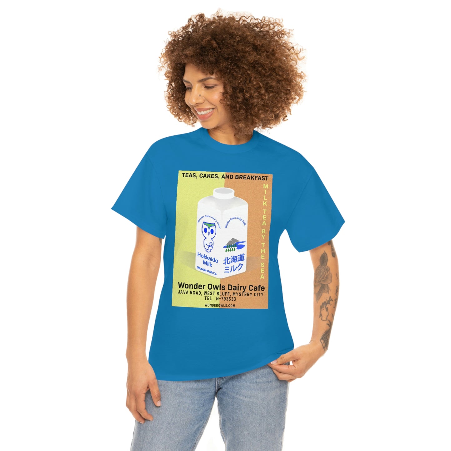 Wonder Owls Dairy Cafe' Unisex Heavy Cotton Tee (Variety of Colors Available)