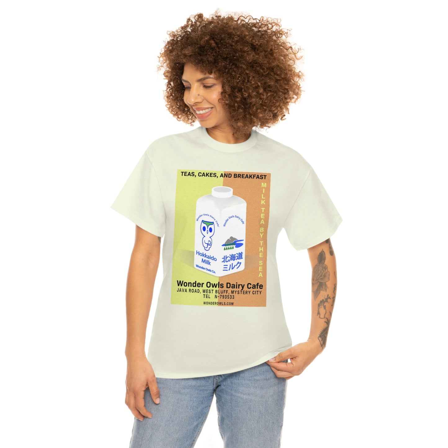 Wonder Owls Dairy Cafe' Unisex Heavy Cotton Tee (Variety of Colors Available)