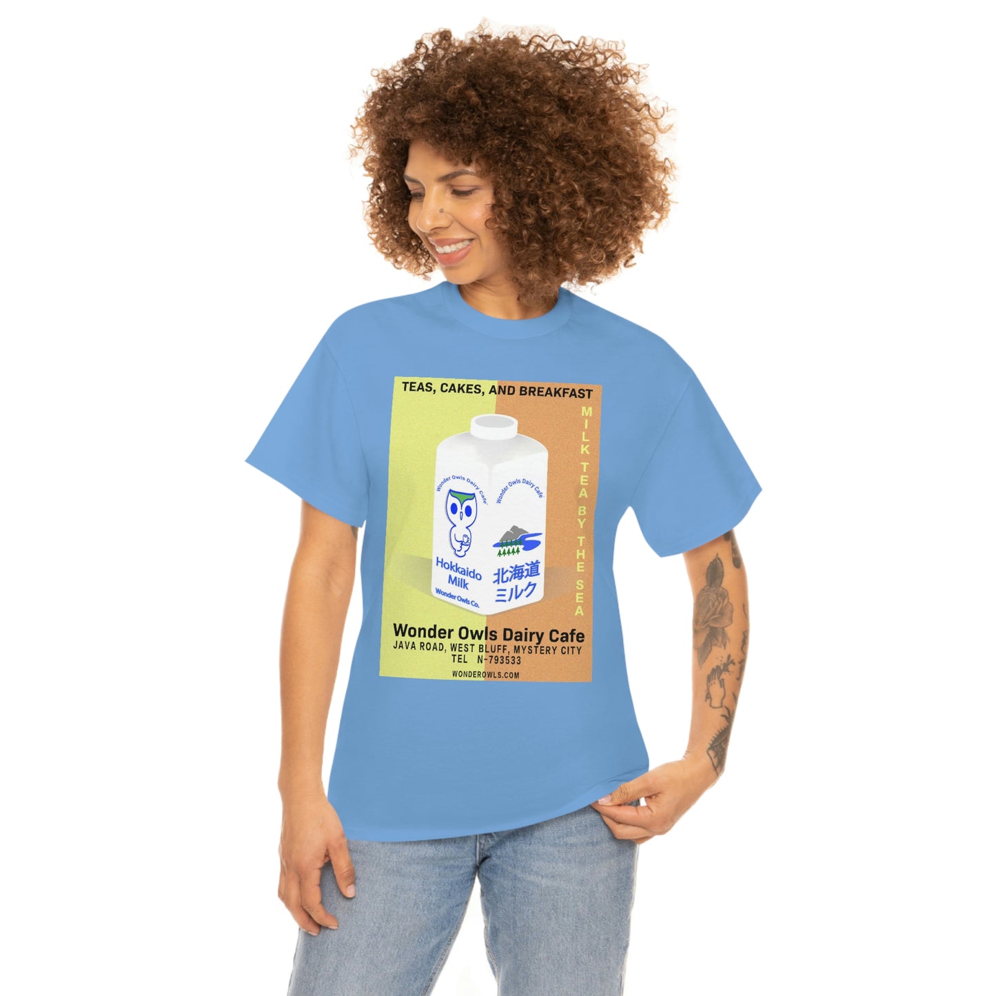 Wonder Owls Dairy Cafe' Unisex Heavy Cotton Tee (Variety of Colors Available)