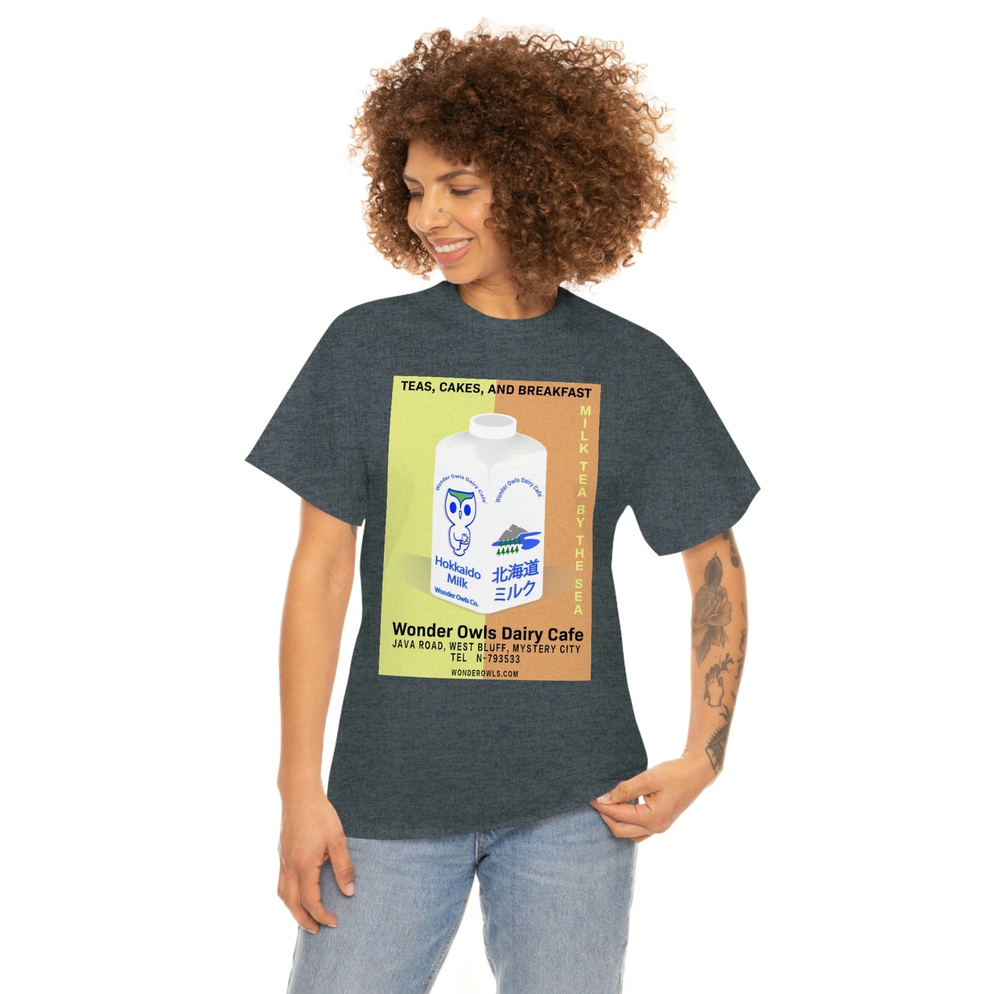 Wonder Owls Dairy Cafe' Unisex Heavy Cotton Tee (Variety of Colors Available)