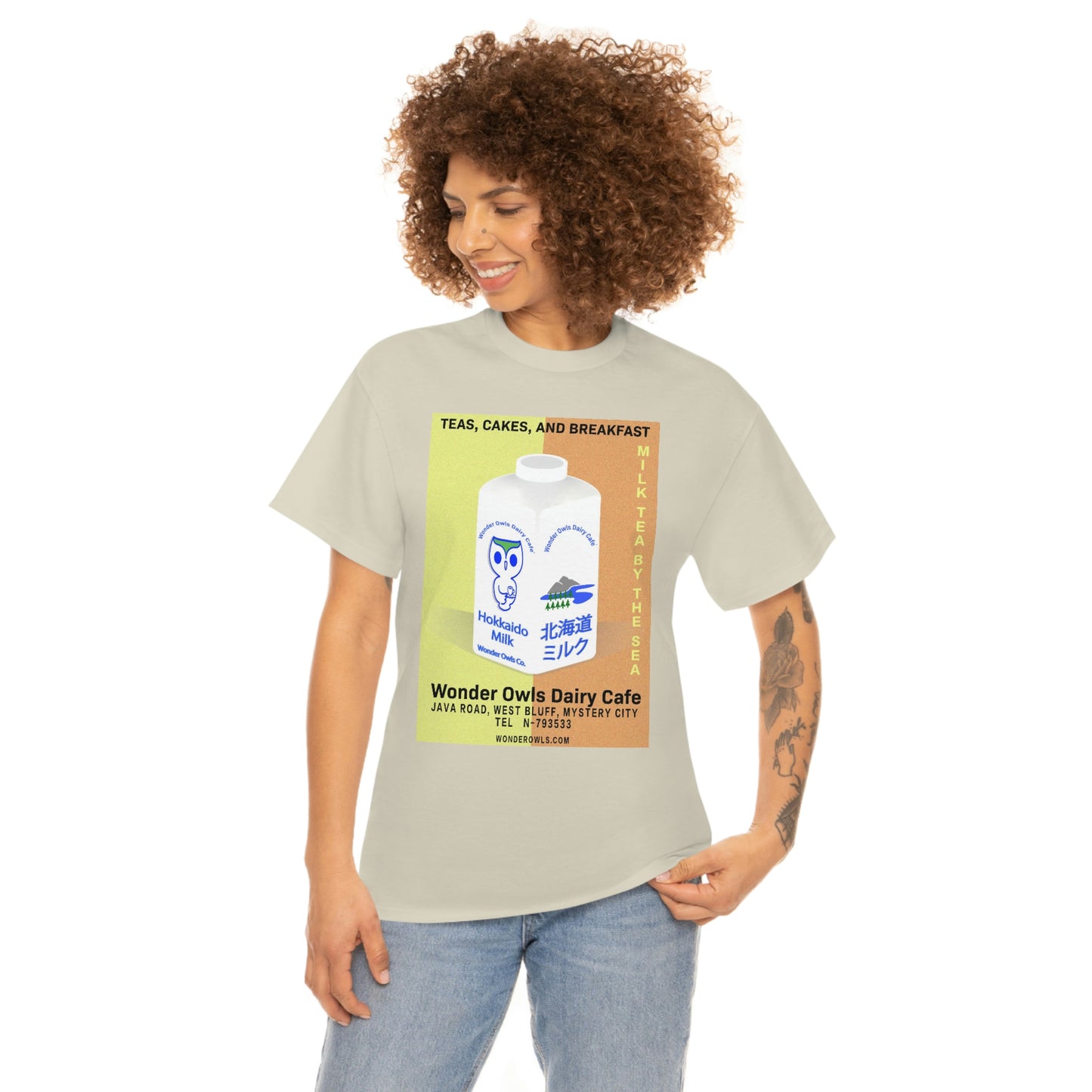 Wonder Owls Dairy Cafe' Unisex Heavy Cotton Tee (Variety of Colors Available)