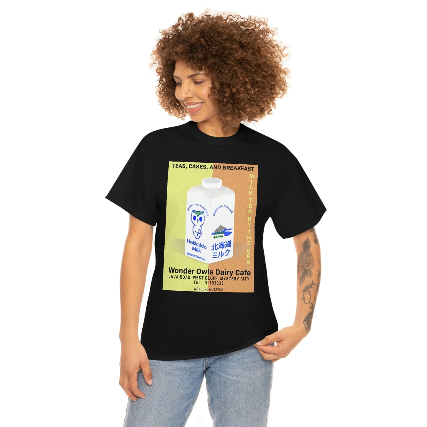 Wonder Owls Dairy Cafe' Unisex Heavy Cotton Tee (Variety of Colors Available)