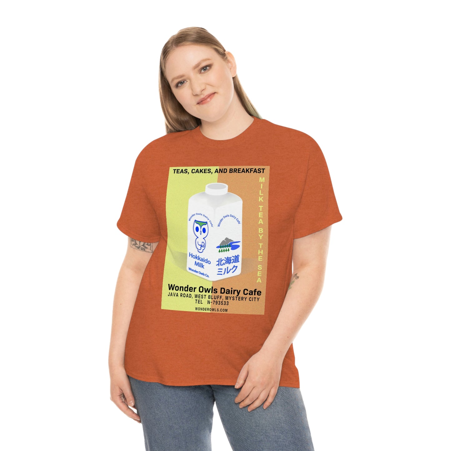 Wonder Owls Dairy Cafe' Unisex Heavy Cotton Tee (Variety of Colors Available)