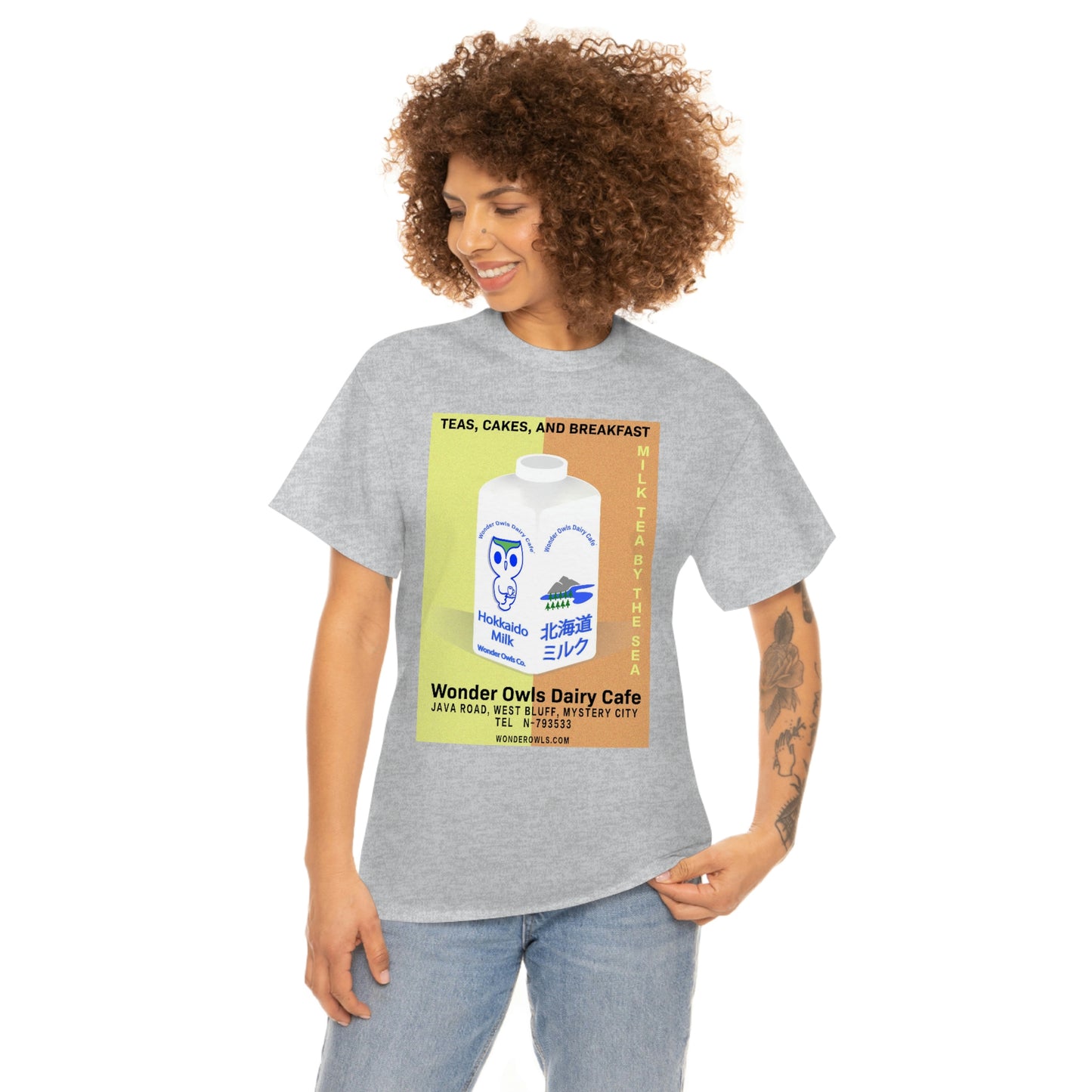 Wonder Owls Dairy Cafe' Unisex Heavy Cotton Tee (Variety of Colors Available)